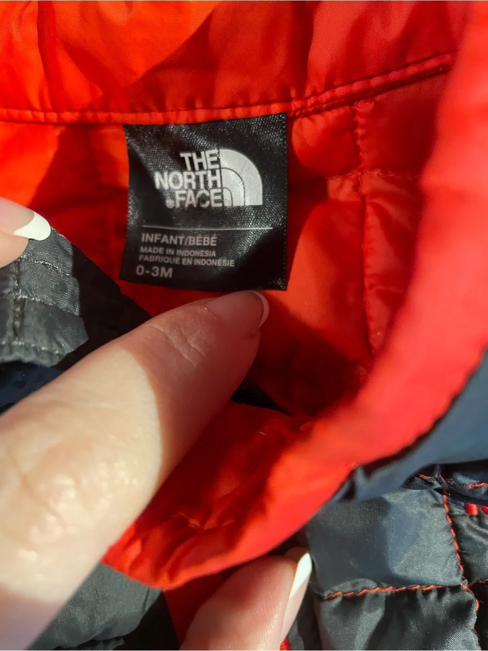 The North Face Kids Black Quilted Vest with Bright Red Trim